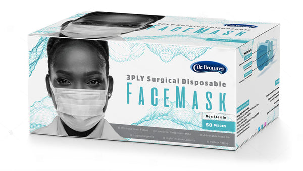 Dr. Brown’s 3ply surgical disposable Face Mask