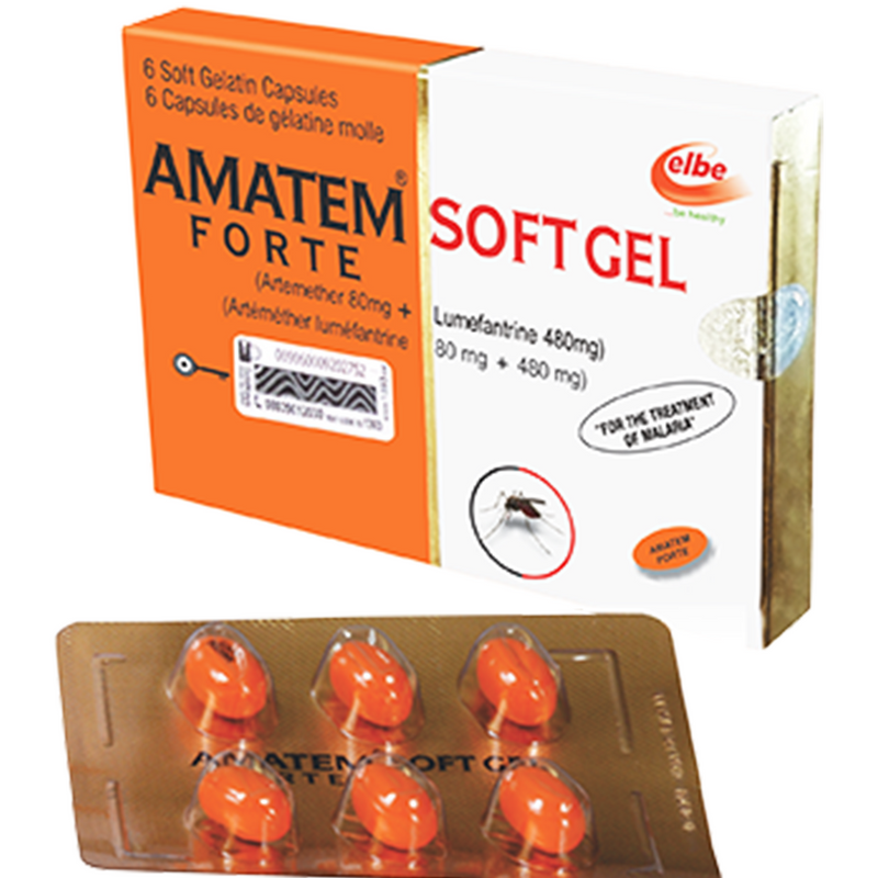 Amatem Fort Artemether Lumefantrine 80/480mg x6 Softgel Caps