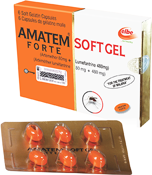 Amatem Fort Artemether Lumefantrine 80/480mg x6 Softgel Caps